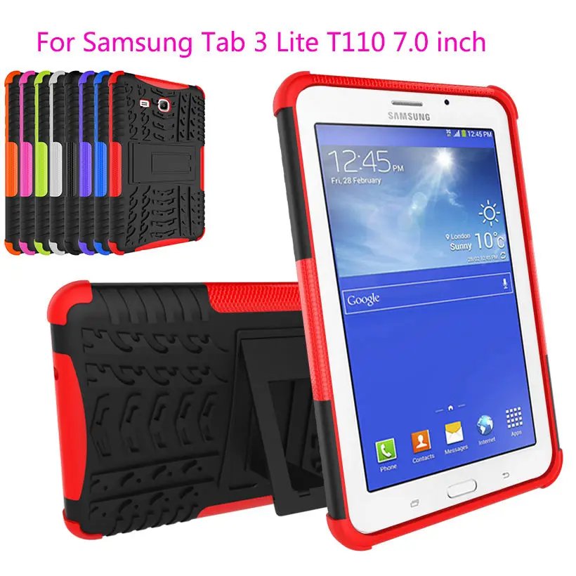 Сверхмощный резиновый ЖЕСТКИЙ чехол 2 в 1 для Samsung Galaxy Tab 3 Lite 7 0 дюйма чехлы T110