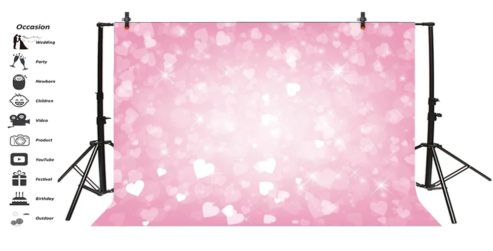 Laeacco Love Heart Light Bokeh детский фон для фотосъемки на День святого Валентина