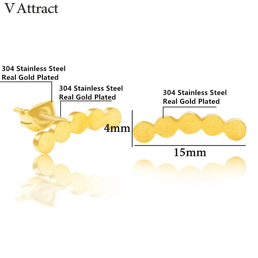 V привлечь Нержавеющая сталь геометрические серьги Для женщин и мужчин цвета: