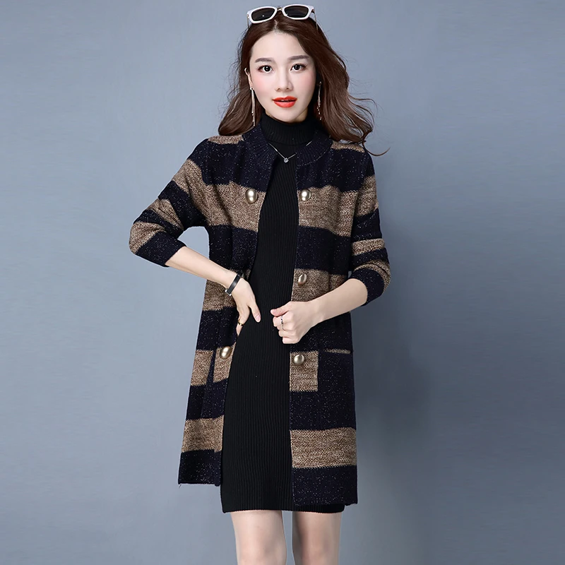 2019 Spring New Knitted Cardigan Sweater Coat Plus size wild Women's Autumn Casual Fashion Long Outerwear Female |
