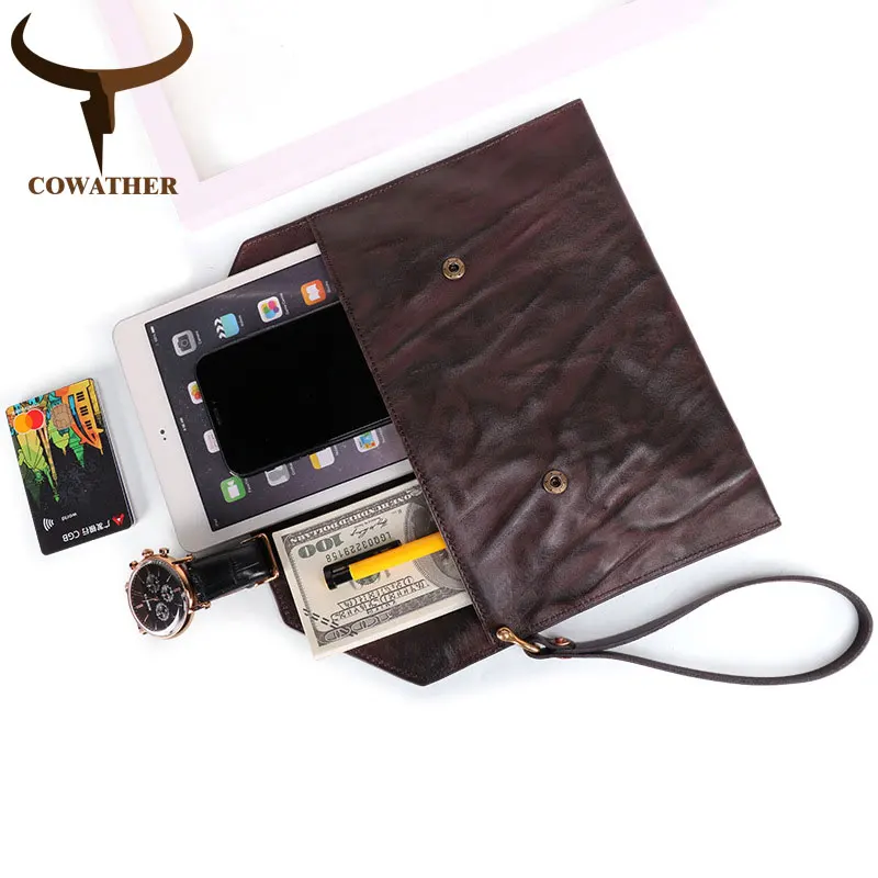 COWATHER, дизайн, повседневный кошелек для мужчин, топ, корова, натуральная кожа, кошелек, высокое качество, большая вместительность, мужские сумки, Q9353
