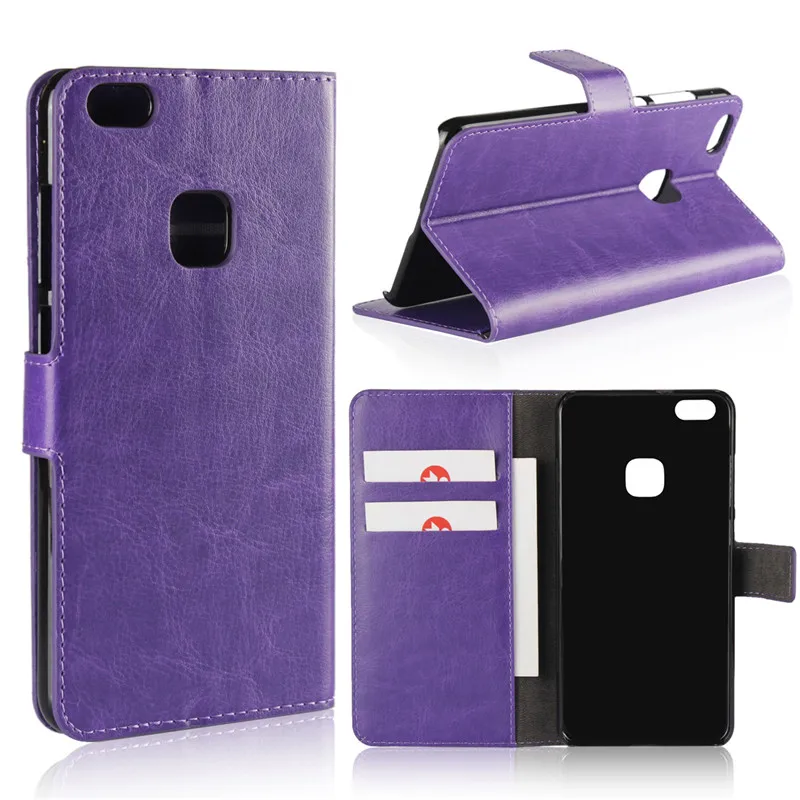 Purple P8 P9 P10 Lite роскошный кожаный откидной Чехол-кошелек чехол для huawei Ascend P9 P10 Plus mate 9 Honor 8 V8 V9 чехол s P8 Lite Coque - Цвет: Purple
