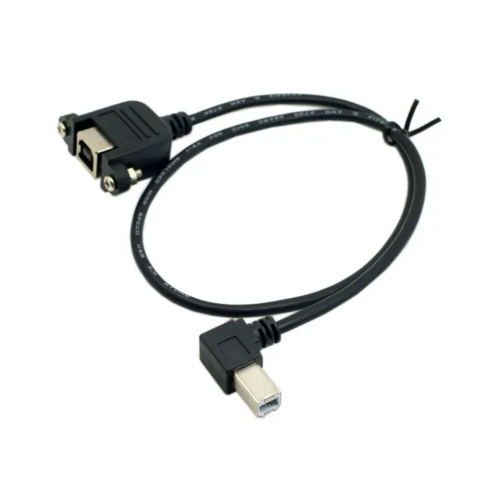(100 шт./лот) 90 градусов левый Угловой USB B Тип папа Женский удлинитель с винтами для