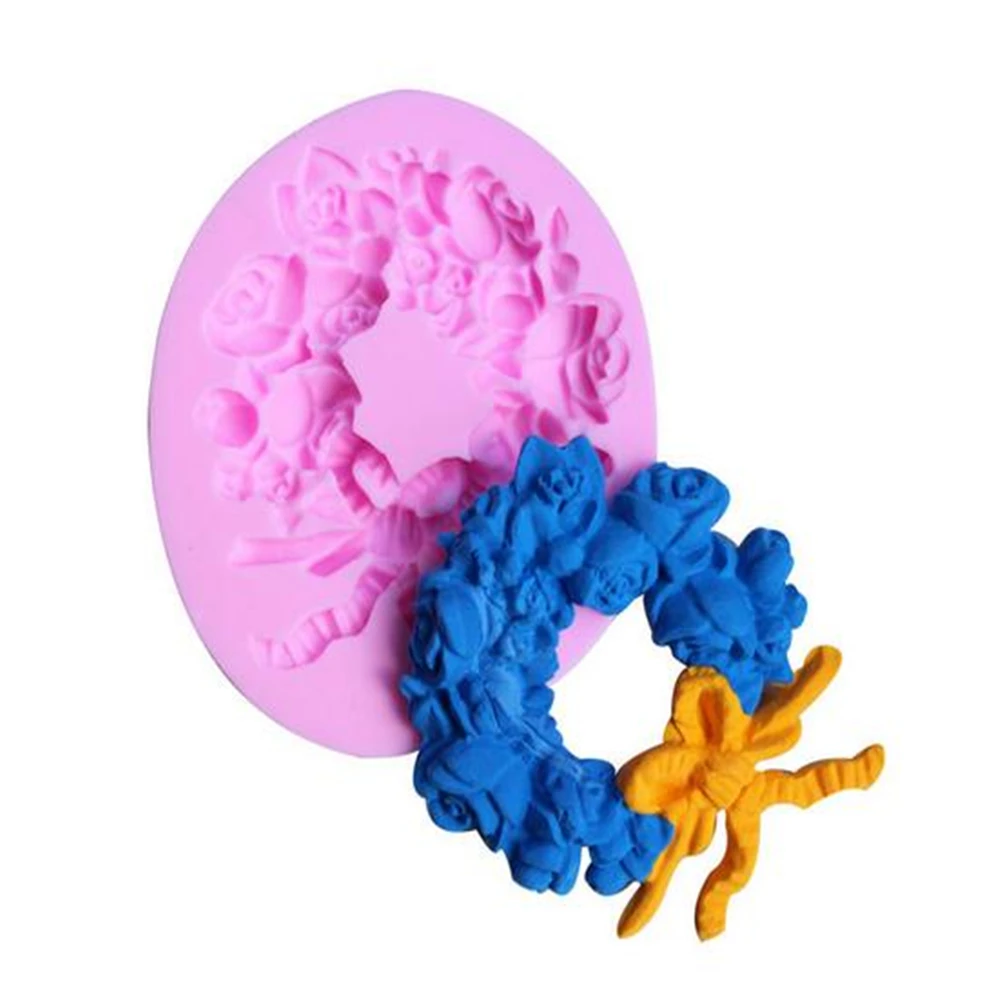 Кухонный набор сделай сам розы венок с бантом и лентой для украшения торта жидкие