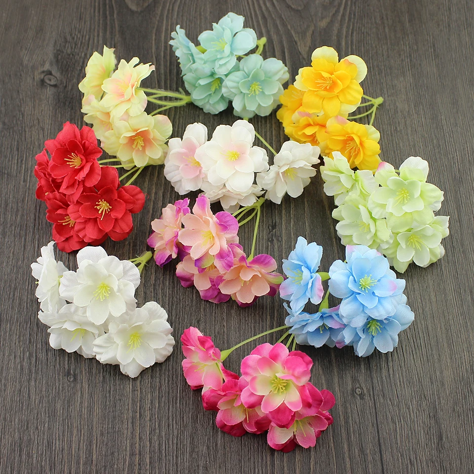 Оптовая продажа 50 шт. искусственные гортензии головы шелковые цветы вишни для