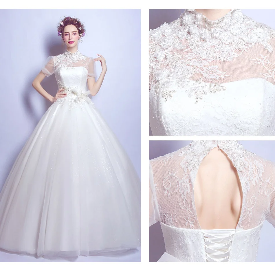 SOCCI Weekend 2018 винтажное свадебное платье с высоким воротом Vestidos De Noiva Милое