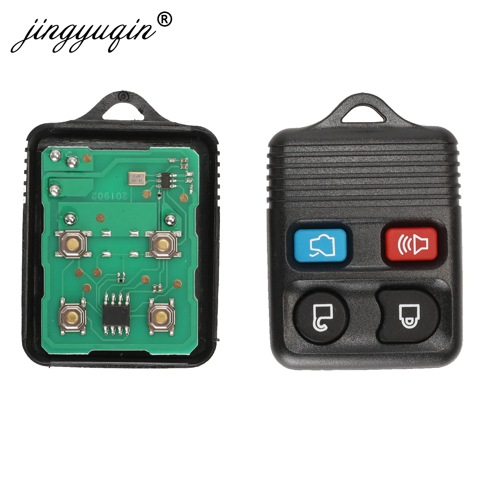 Jingyuqin 50 шт. 3/4 кнопки Автомобильный ключ Transit Keyless entrip Fob 315 МГц для Ford focus полный выход пульт дистанционного управления