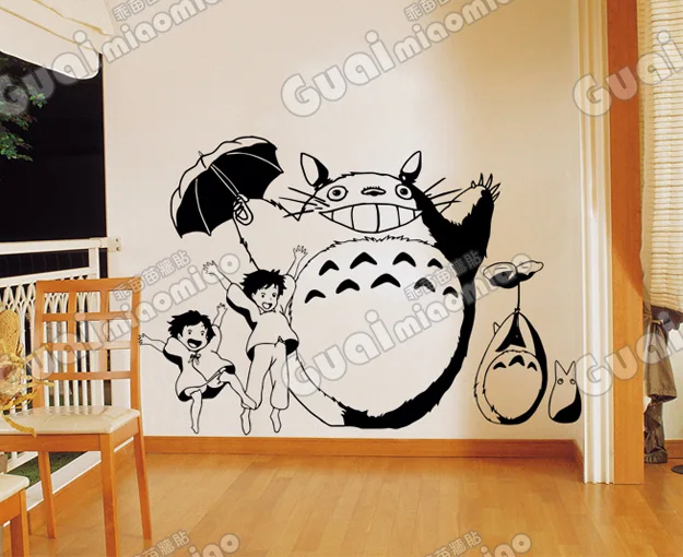 

Hayao Miyazaki Totoro TOTORO hand-painted animation house blessing TV backdrop stickers children's room