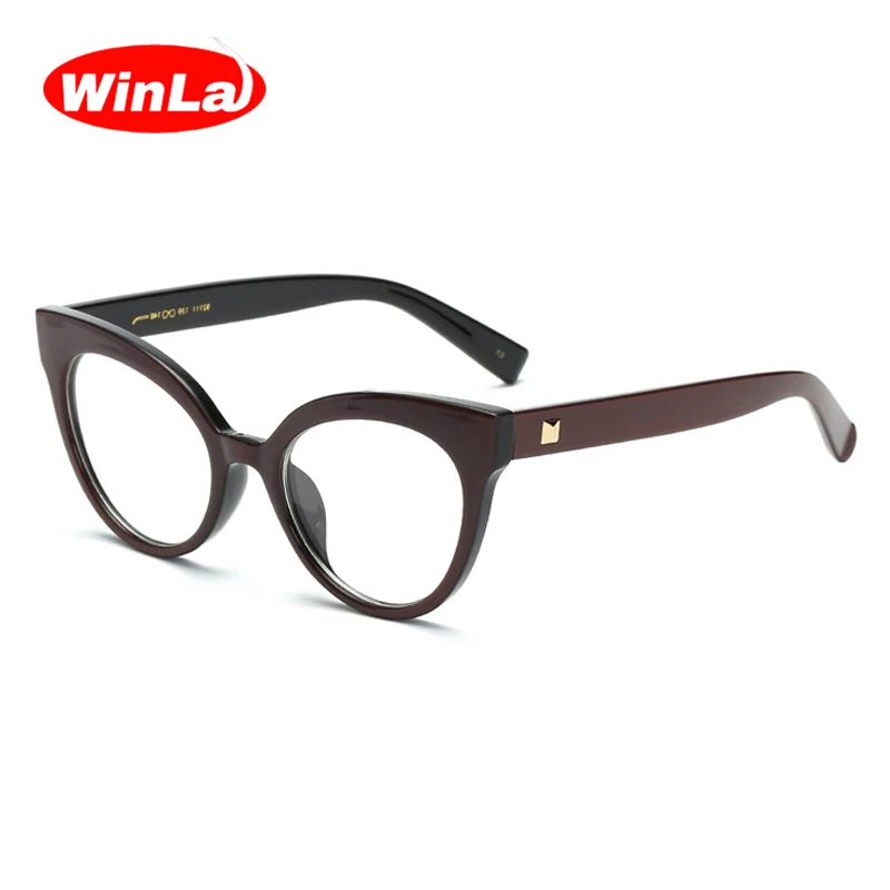 C2Wine red Frame Winla модный бренд кошачий глаз очки рамка женские очки Рамка прозрачные линзы ретро очки высокое качество оптические очки WL8017 - Цвет оправы: C2Wine red Frame
