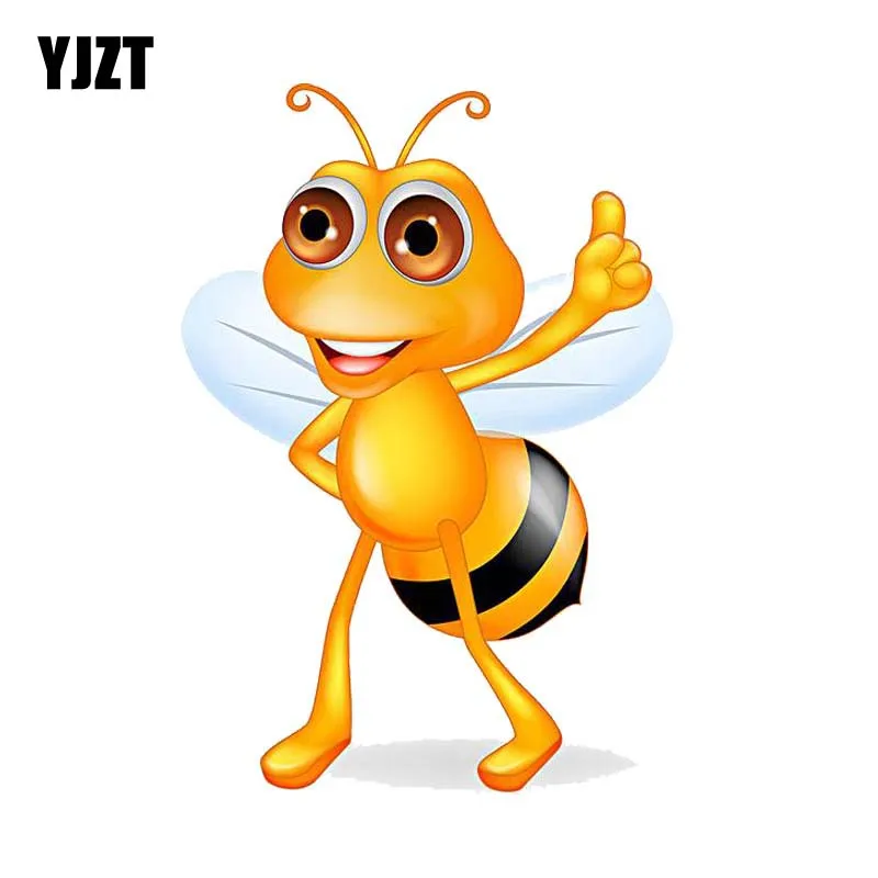 

YJZT 13.8CM*19.8CM A Happy Bee Originality Decal PVC Car Sticker 12-300656
