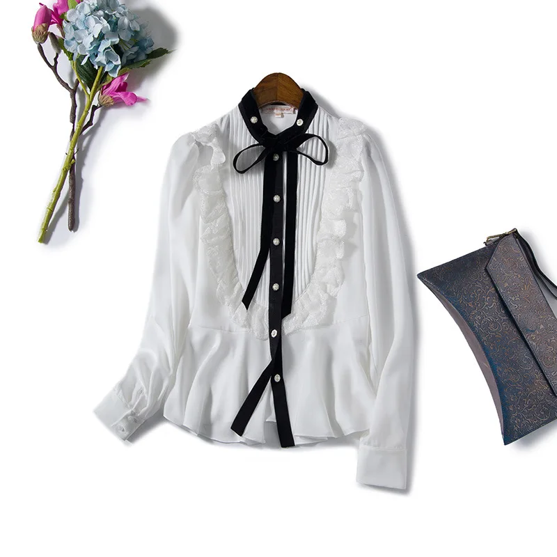 SIPAIYA 2017 брендовый боди Деми-сезонная блуза пружинная подставка воротник Офисные