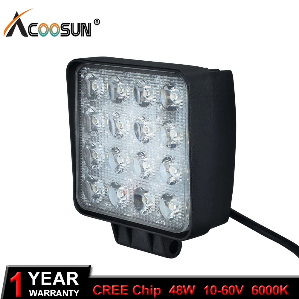 AcooSun DC 12V светодиодный Рабочий фонарь для автомобиля 48W налобный грузовика