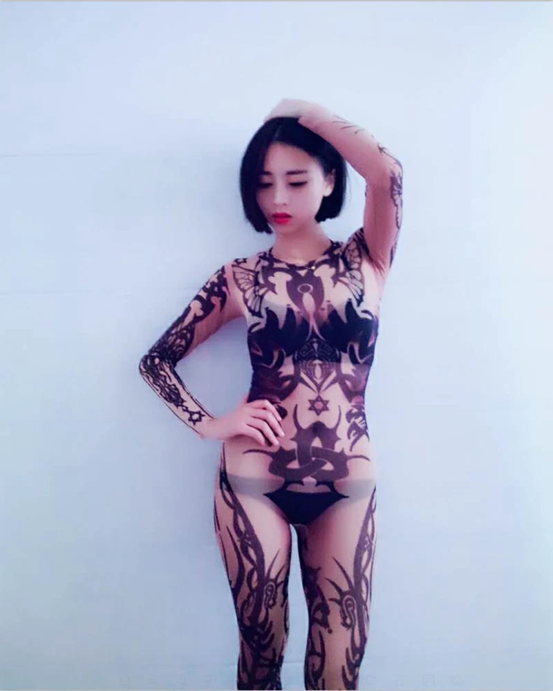 Лайкра спандекс зентай татуировки боди нарядное платье для взрослых Размер