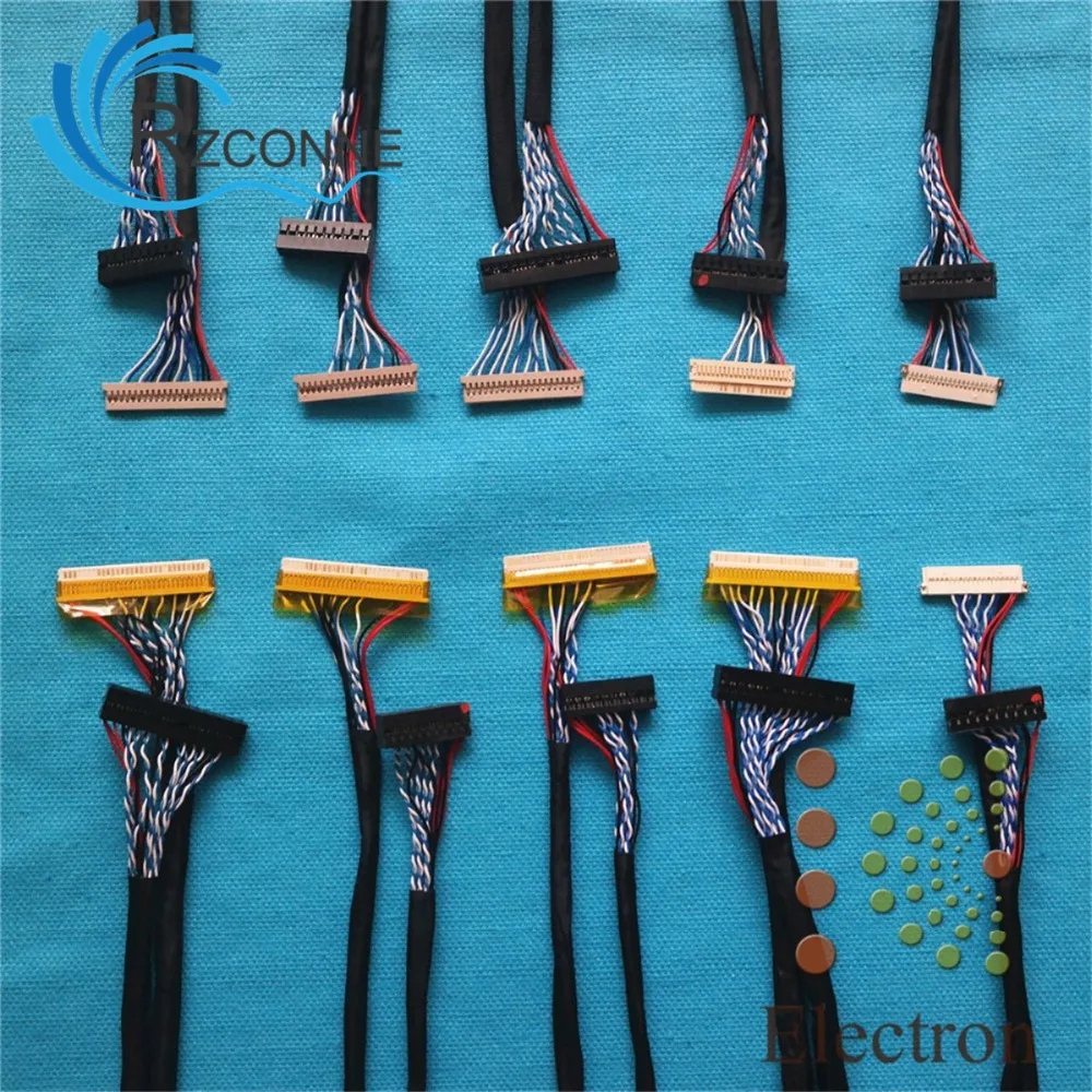 15 шт./лот ЖК экран набор проводов 26 см поддержка универсальный LVDS FFC TTL плоский