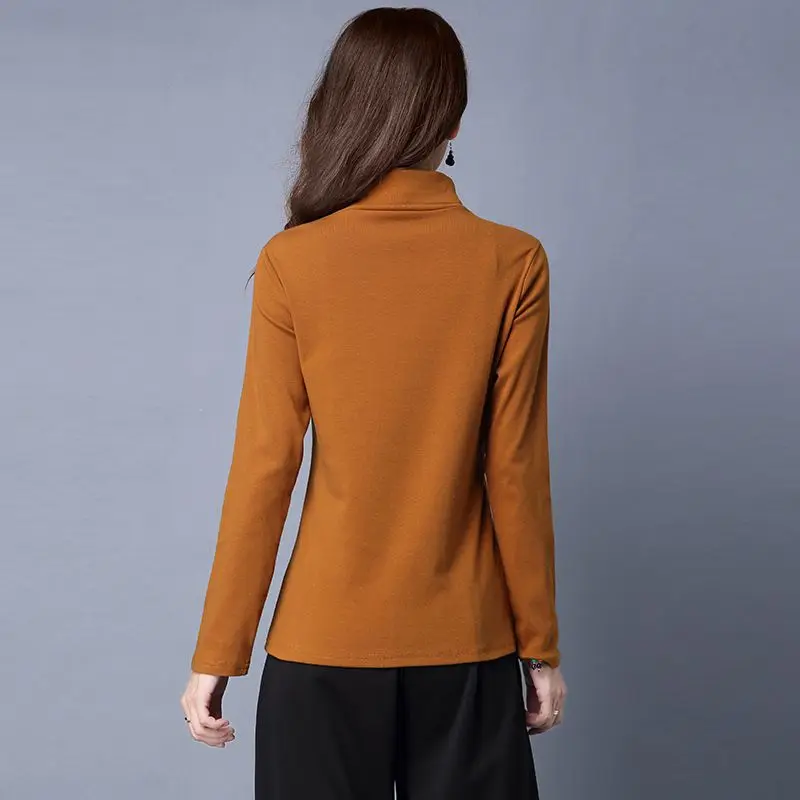 Хлопковая водолазка vetement femme automne Повседневная футболка 2018 | Женская одежда