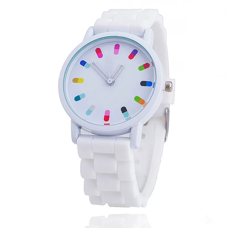 Лидер продаж Модные Силиконовые кварцевые часы Vansvar карамельных цветов женские