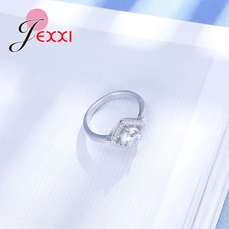 Brand New Stamped Silver Rings For Women Simple Cubic Zircon Wedding Engagement Ring Jewelry 5Colors | Украшения и аксессуары