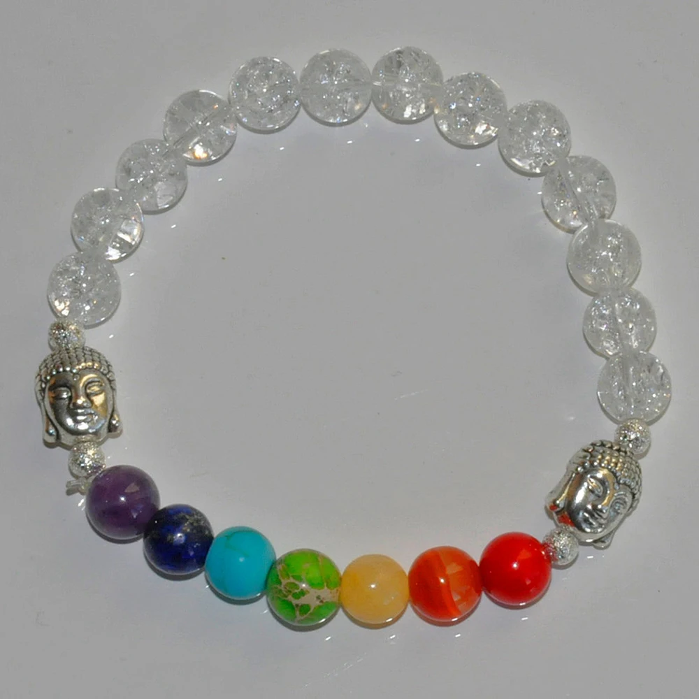 Кристалл Кварцевый Камень Будда чакра исцеляющая энергия браслет медитация Йога