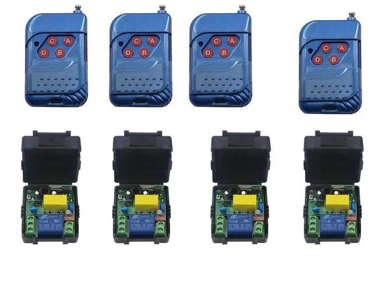 Беспроводной пульт дистанционного управления переменного тока 220 В 1 канал RF 4