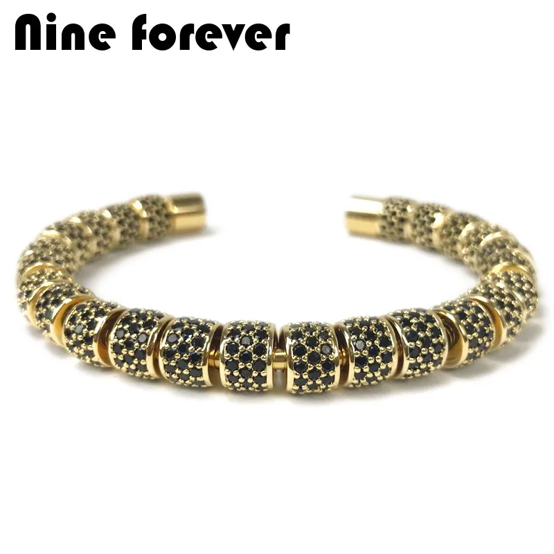 Женский браслет из нержавеющей стали Nine forever бисера и pulseira masculina bileklik|Браслеты| |