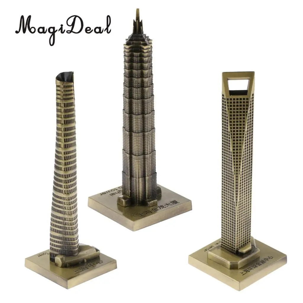 Сувенирное здание из металла Shanghai Skylines модели зданий декоративный подарок для