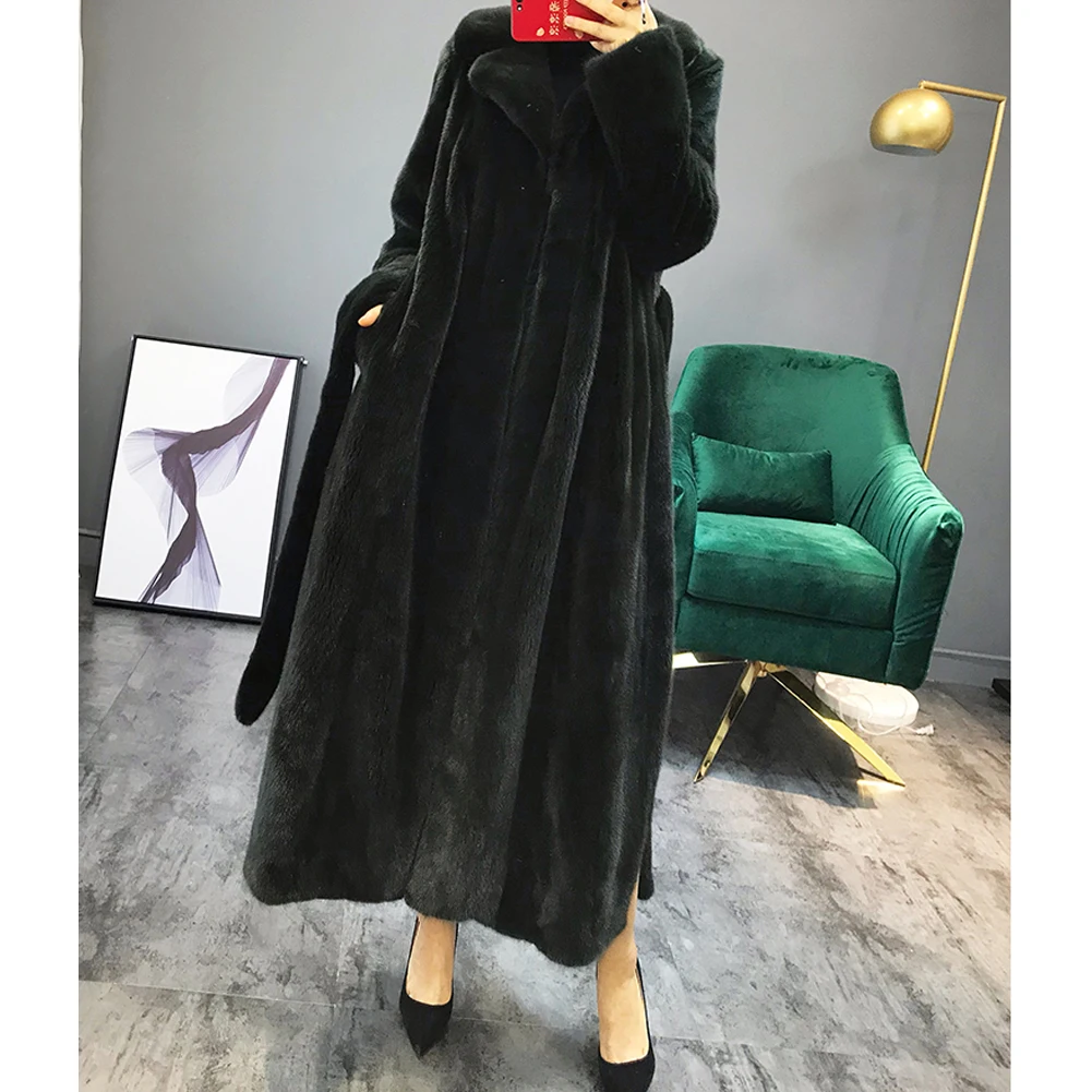 Denny &amp Dora новая женская норковая шуба модная длинная верхняя одежда толстая