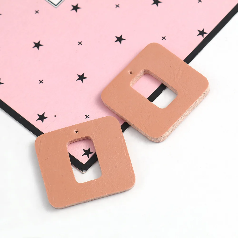 Doreen Box Nee Fashion PU Leather Pendants Geometric Oval Rectangle Peachy Beige Color DIY Necklace Bracelets Jewelry 50 PCs | Украшения и