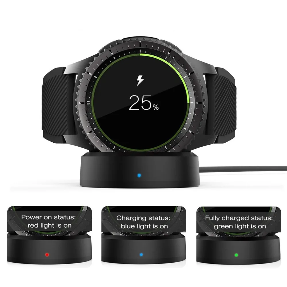 Беспроводное Зарядное устройство Док-станция для samsung gear S3 зарядная док-станция Держатель для samsung gear S3 Classic Frontier часы зарядное устройство