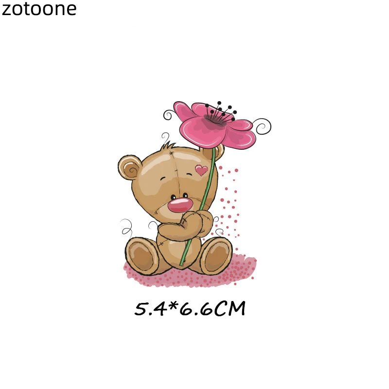 ZOTOONE DIY аппликация в виде сердца милые животные, Медведь, Кролик, сова, железные нашивки для детской одежды, нашивка, детская одежда с принтом E - Цвет: 1093