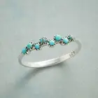 Изысканное серебряное кольцо для женщин с голубыми камнями и пузырьками для поцелуев русалки, ювелирные изделия, подарки для невесты