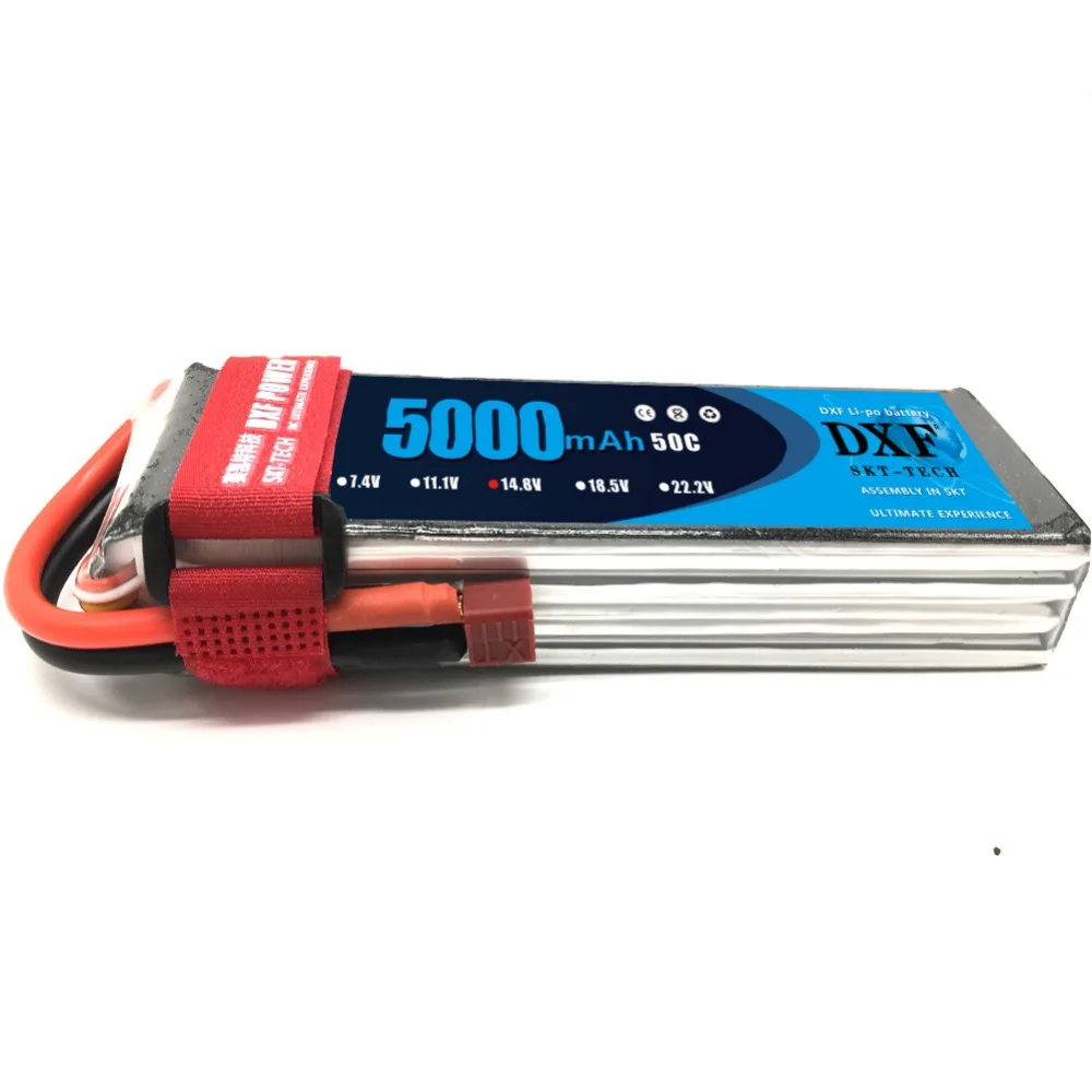 

DXF 4S 14,8 v 5000mAh 50C Lipo батарея для RC самолета, RC вертолета, RC автомобиля/грузовика, RC лодки (150*42*31 мм)
