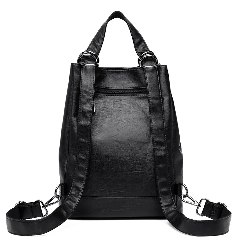 Женский кожаный рюкзак большой вместительный дорожный винтажный Школьный