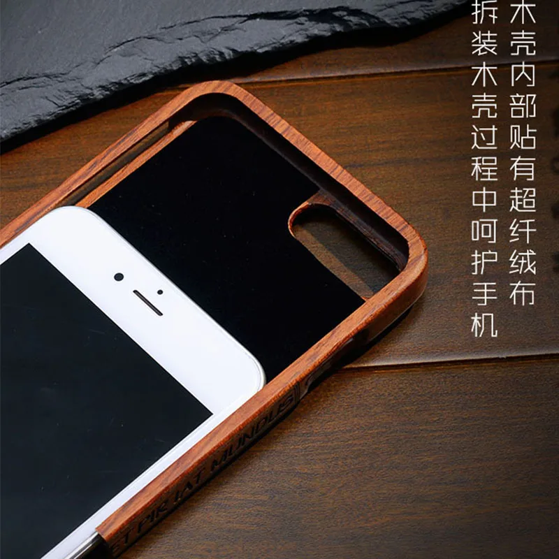 YueTuo роскошный настоящий Подлинная древесина чехол coque для Apple iphone 7 8 plus деревянная
