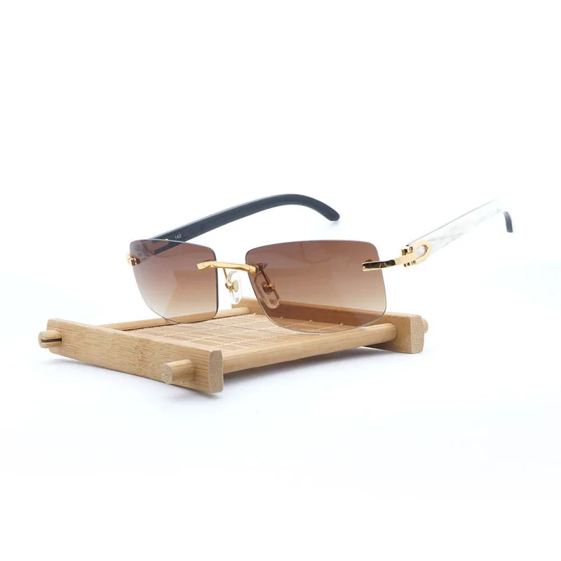 Натуральный рог буйвола солнцезащитные очки для мужчин без оправы Квадратные