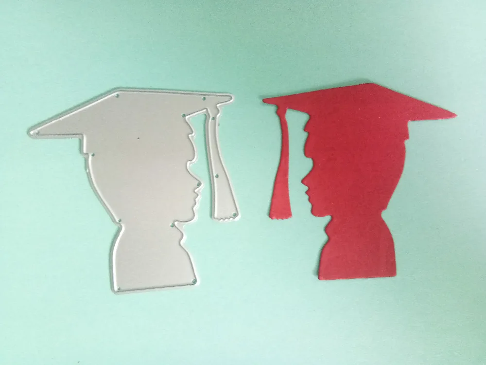 Выпускная шляпа для мальчика, граница 63*63 мм, металлическая резка, скрапбукинг, альбом, вырезы для самодельная открытка, изготовление трафарета, тиснение, новинка