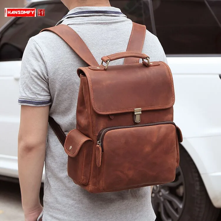 2021 в ретро стиле из натуральной кожи Для мужчин рюкзак сумка крокодиловой