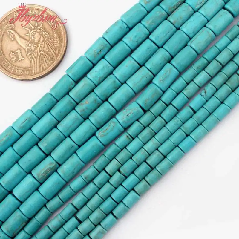 4x5 5x8 мм Гладкие бусинки синие каменные Howlite для DIY колье браслеты серьги