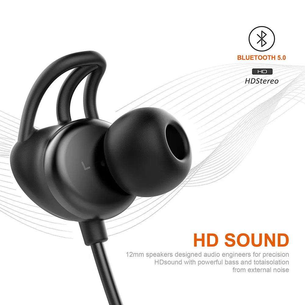 Шеи монтажа гарнитуры Стерео Магнитная гарнитура снижение шума B T Bluetooth 5 0 Ipx4