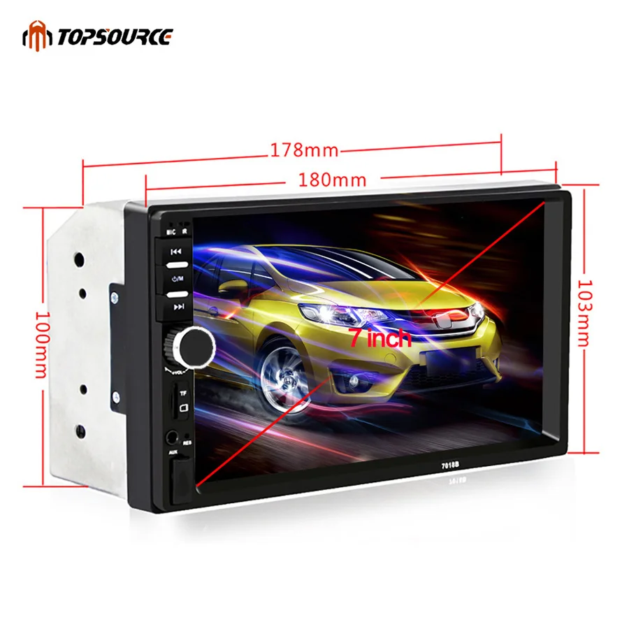 Автомобильный радиопроигрыватель TOPSOURCE 7018B Авторадио 7 &quotHD сенсорный экран 2 Din