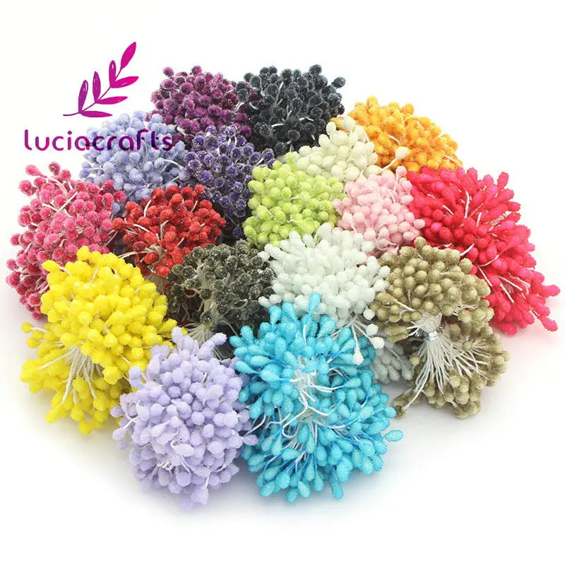 Lucia crafts 550 шт./лот 5 мм стеклянные тычинки с цветочным рисунком для украшения торта