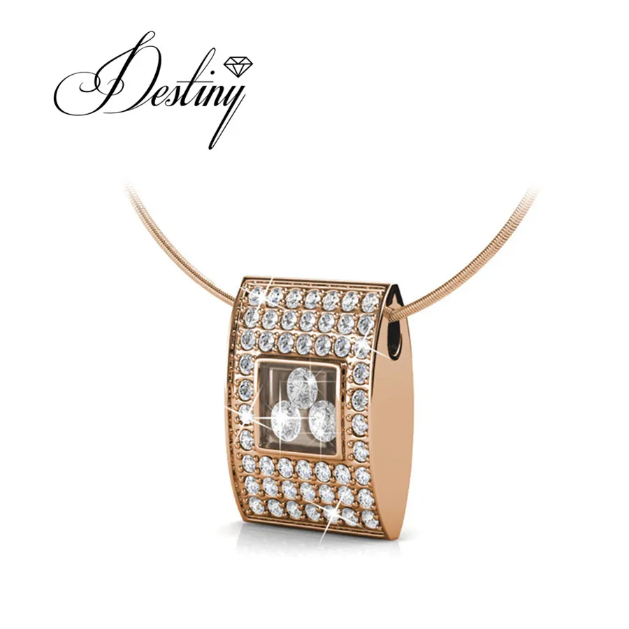 Destiny Jewellery 2018 квадратных моды кулон украшен кристаллами от Swarovski ожерелье модный