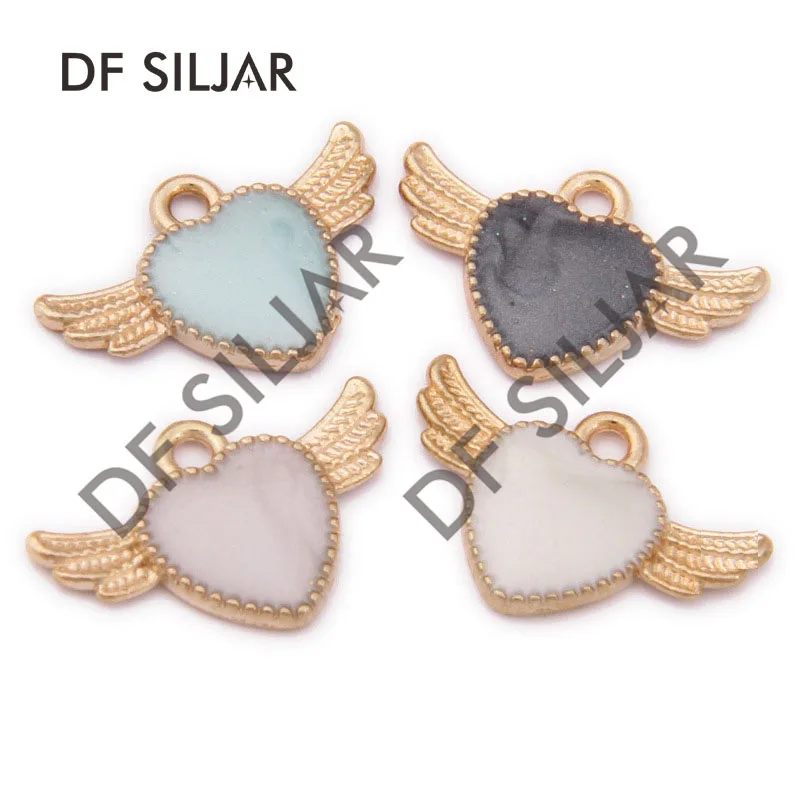 10 шт./лот золотая металлическая Глянцевая черный белый плавающий браслет