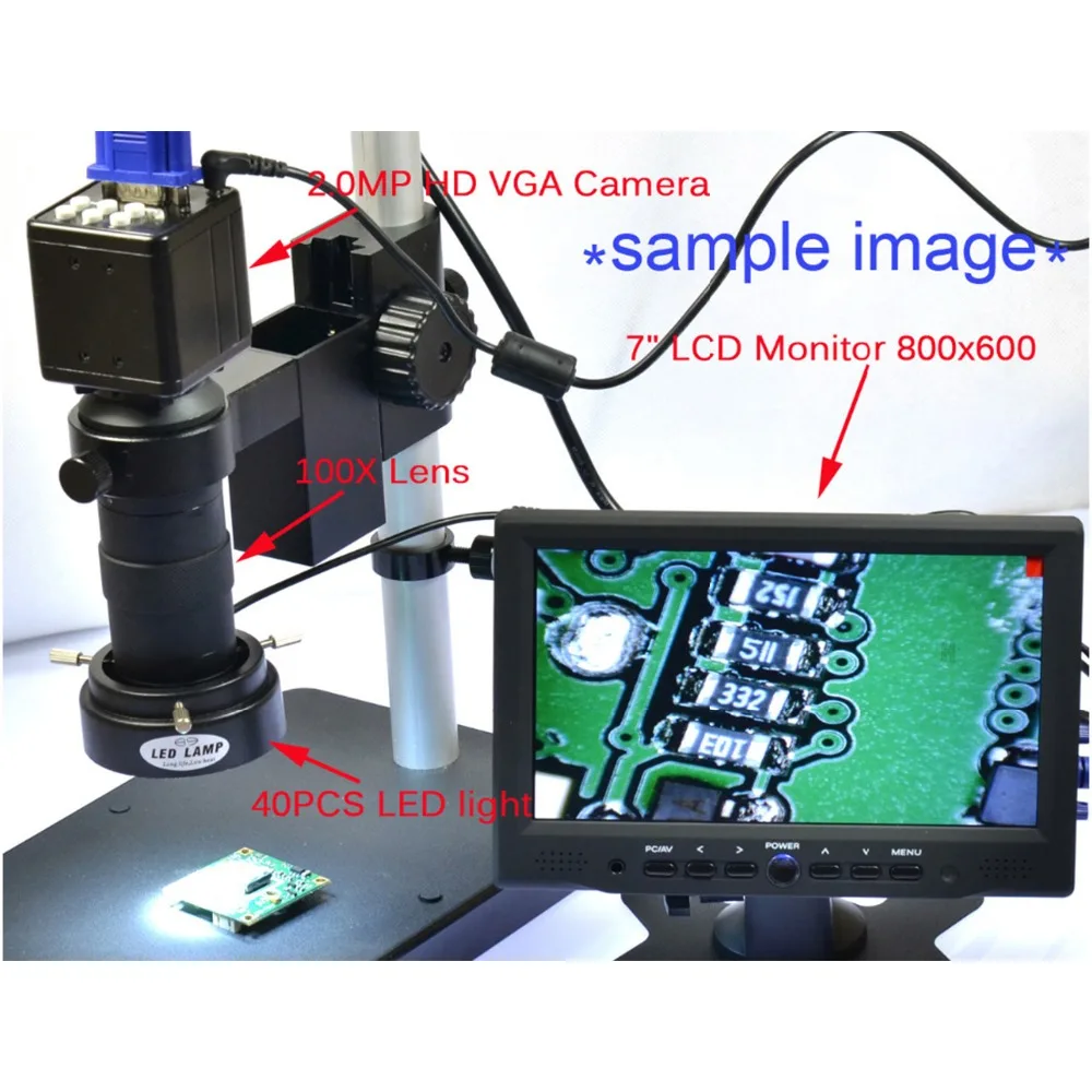 2.0MP HD цифровой C mount микроскоп камера Лупа ПК VGA выход для PCB лаборатории