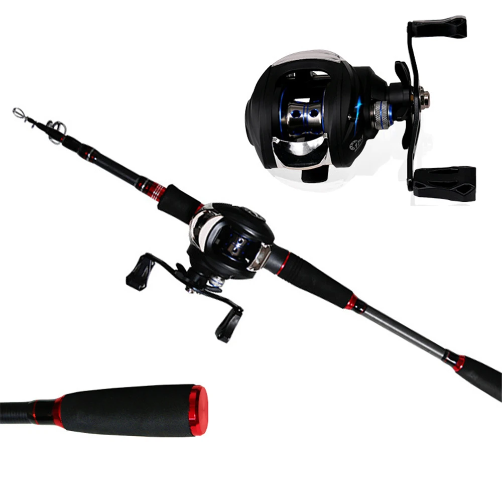 Телескопическая удочка Combo baitcasing катушка карбоновая палка 4 + 1BB Передаточное