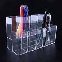 clear 10 grids acrylic pen pencil stand holder makeup cosmetic brush storage organizer 2 layer jewelry display