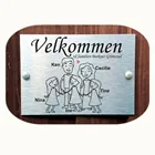(Velbtech) норвежские дверные таблички, персонализированные палочки, домашний знак имени для 5 человек, алюминиево-полиэтиленовая Композитная Панель