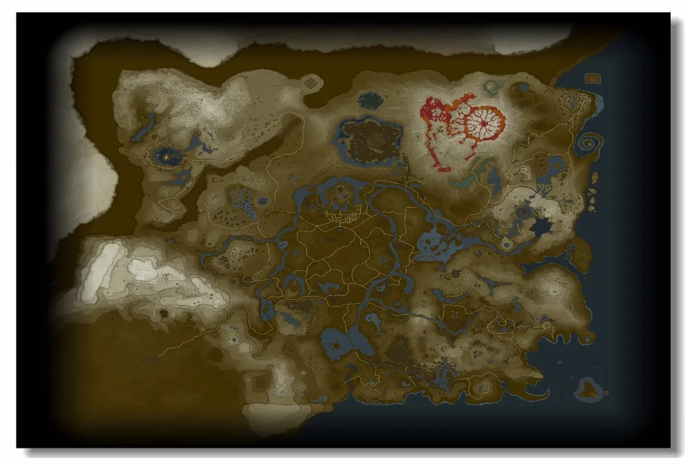 Пользовательские холст украшения стены Zelda карта Hyrule плакат Легенда о обои