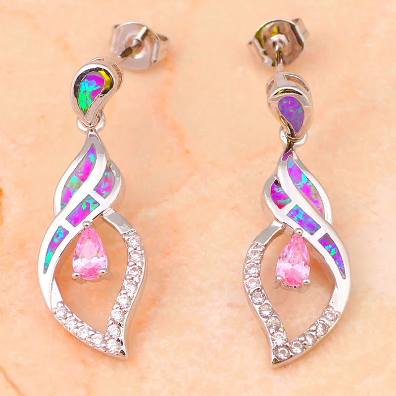 Розовый циркон Сияющий циркония Модные украшения Оптовая и розничная фиолетовый