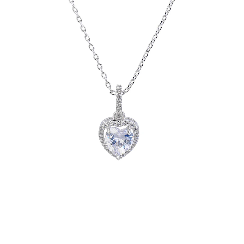 Новинка 2017 модное ожерелье с кубическим цирконием в форме сердца фирменный кулон