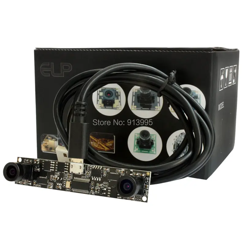 ELP 1MP Usb модуль камеры с двойным объективом 90 градусов для Andoid Linux Windows используется